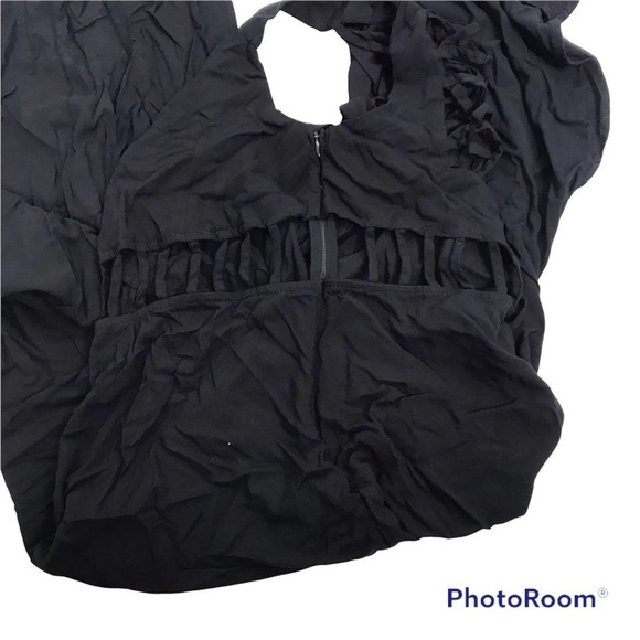 Nasty Gal caged waist and back solid black maxi dress size S - Picture 6 of 9